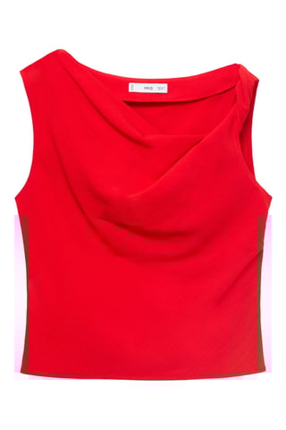 Top asymétrique à bretelle drapé - Rouge