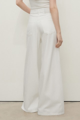 Jean large taille haute - Blanc