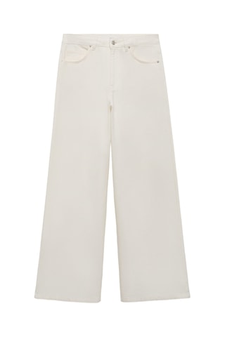 Jean large taille haute - Blanc