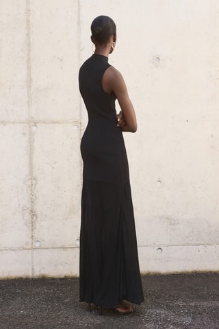 Robe combinée à col montant - Noir