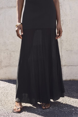 Robe combinée à col montant - Noir