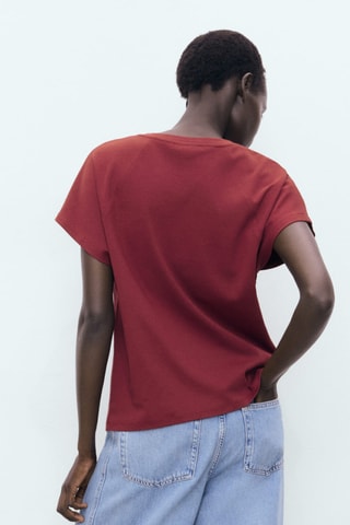 T-shirt coton col rond - Bordeaux