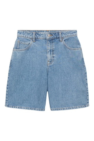 Bermuda en jean droit taille haute - Bleu