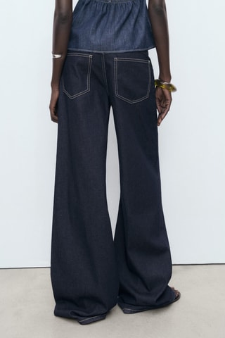 Jean wideleg taille basse - Bleu