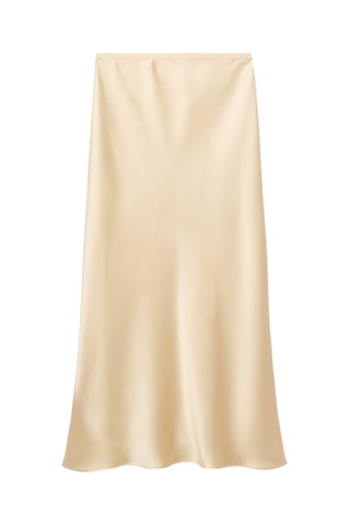 Jupe midi satinée - Jaune