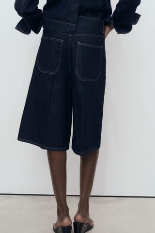 Bermuda jort denim taille normale - Bleu