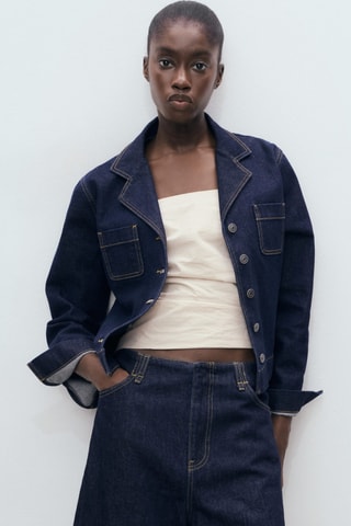 Bermuda jort denim taille normale - Bleu