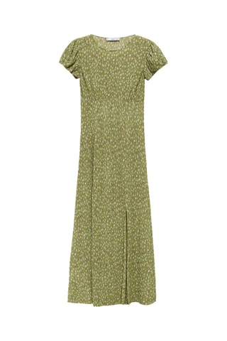 Robe imprimée fente latérale - Vert