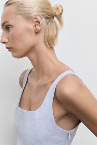 Top coton évasé - Bleu clair