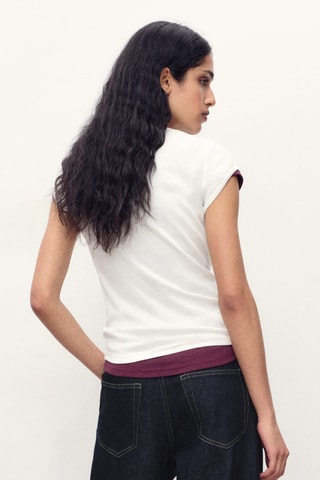 Katoenen T-shirt korte mouwen - Wit