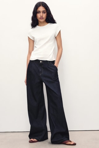 Katoenen T-shirt korte mouwen - Wit