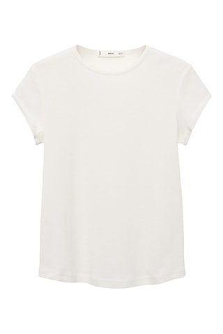 Katoenen T-shirt korte mouwen - Wit