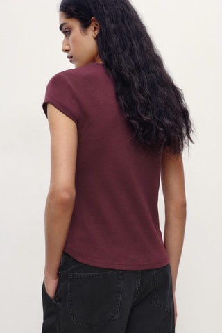 T-shirt coton manches courtes - Bordeaux