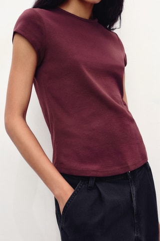 T-shirt coton manches courtes - Bordeaux