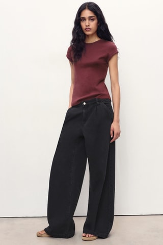 T-shirt coton manches courtes - Bordeaux