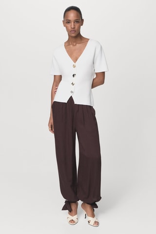 Cardigan maille boutons bijoux - Blanc