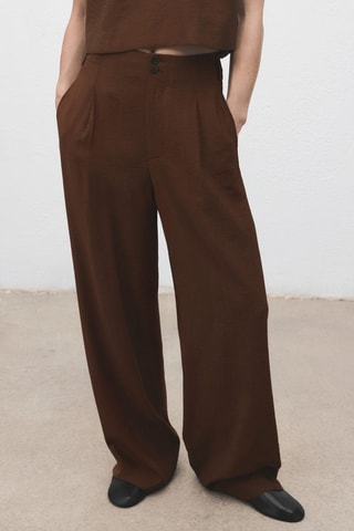 Pantalon droit pinces - Marron
