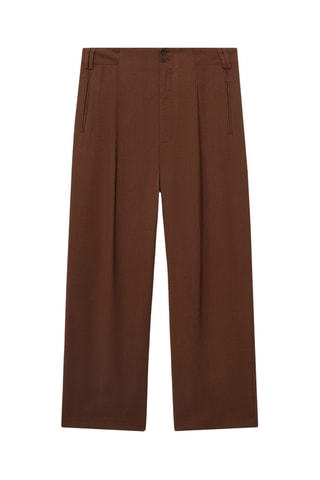 Pantalon droit pinces - Marron