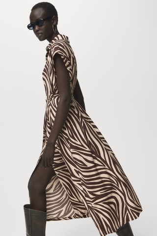 Robe chemisier imprimée - Noir