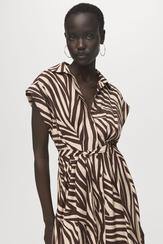 Robe chemisier imprimée - Noir