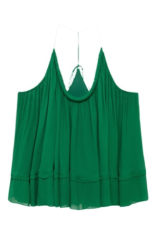 Haut plissé avec décolleté dans le dos - Vert