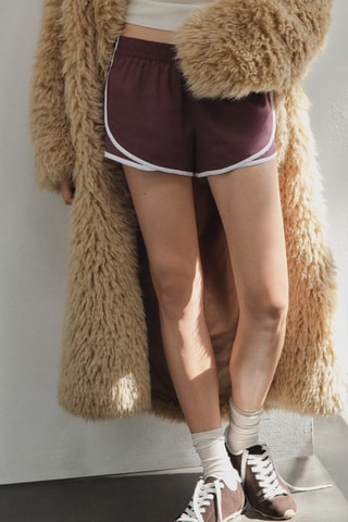 Short à rayures contrastant - Grenat