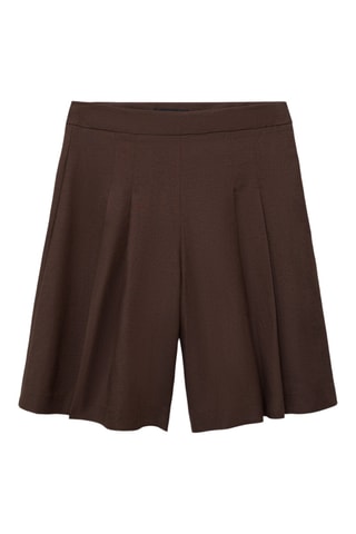 Bermuda de costume lin mélangé - Chocolat