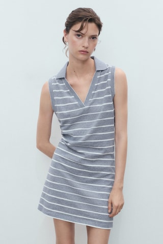 Robe à bretelles style polo - Bleu