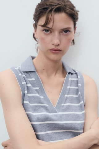 Robe à bretelles style polo - Bleu