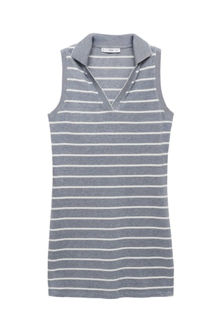 Robe à bretelles style polo - Bleu