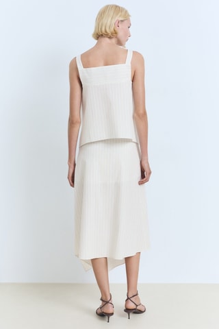 Jupe asymétrique à rayures - Ecru