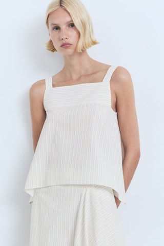 Jupe asymétrique à rayures - Ecru