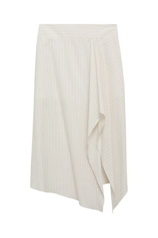 Jupe asymétrique à rayures - Ecru