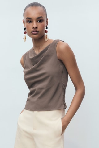 Short droit taille haute - Ecru