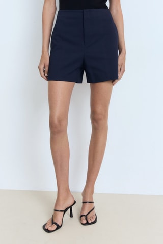 Short recto tiro alto - Azul marino