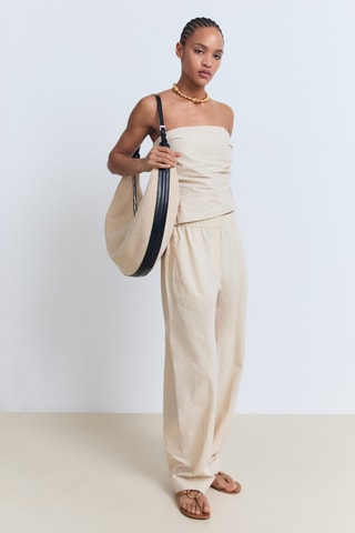 Haut bustier asymétrique - Ecru