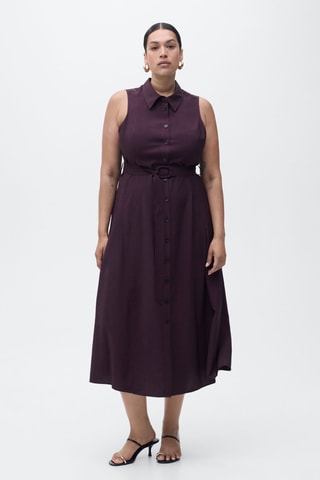 Robe chemisier ceinture - Violet