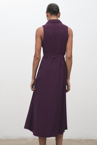 Robe chemisier ceinture - Violet