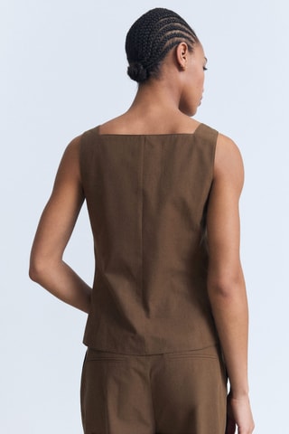 Gilet de costume coton - Marron