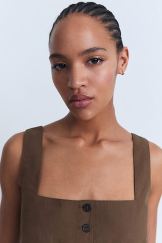 Gilet de costume coton - Marron