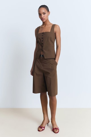 Gilet de costume coton - Marron