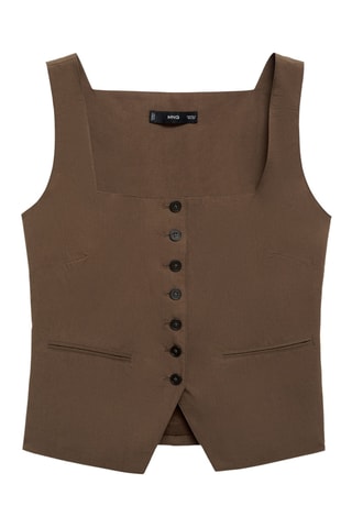 Gilet de costume coton - Marron