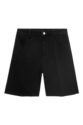 Bermuda en jean droit taille haute - Noir
