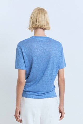 T-shirt lin manches courtes - Bleu clair