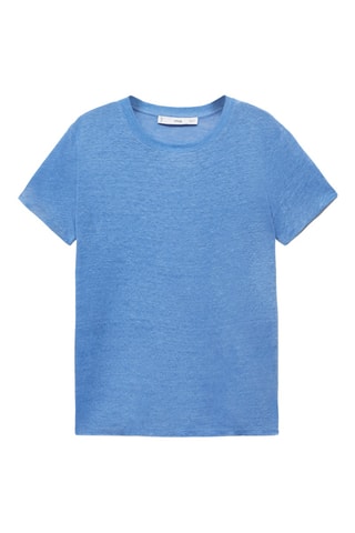 T-shirt lin manches courtes - Bleu clair