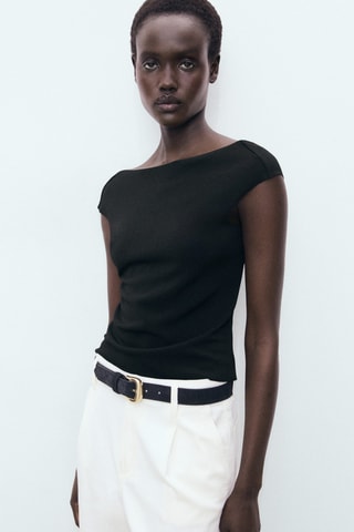 Top ouverture au dos - Noir