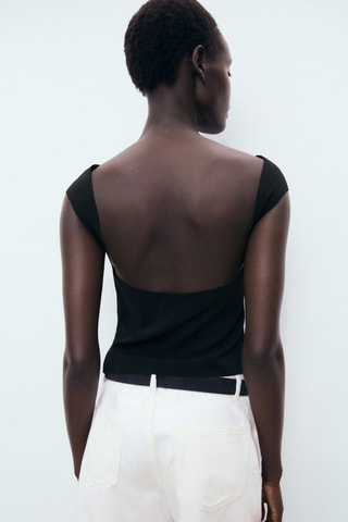 Top ouverture au dos - Noir