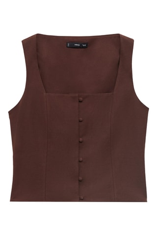 Top coton boutons - Chocolat