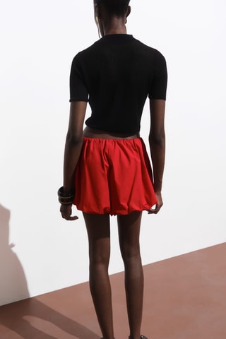 Pull-over maille crop - Noir