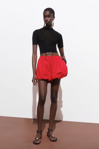 Pull-over maille crop - Noir